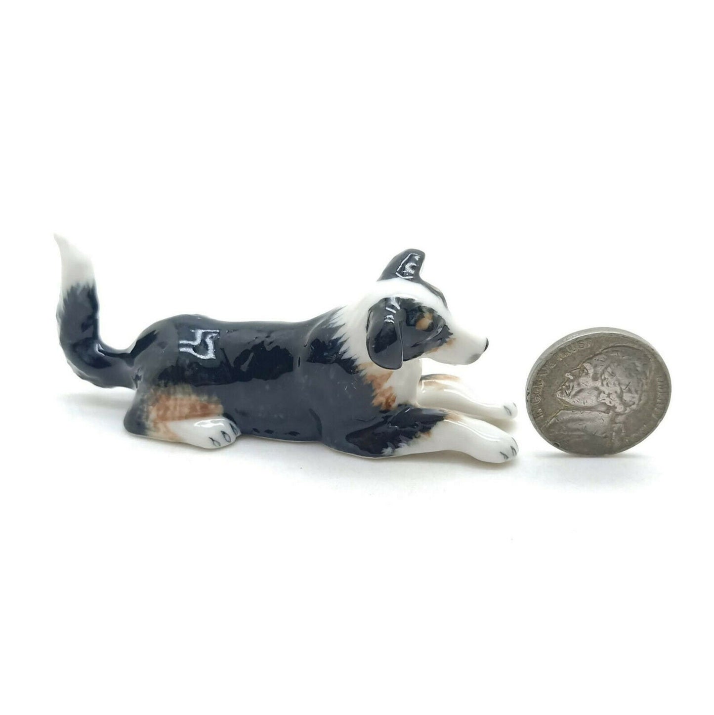 2 Collie Dog Ceramic Figurines