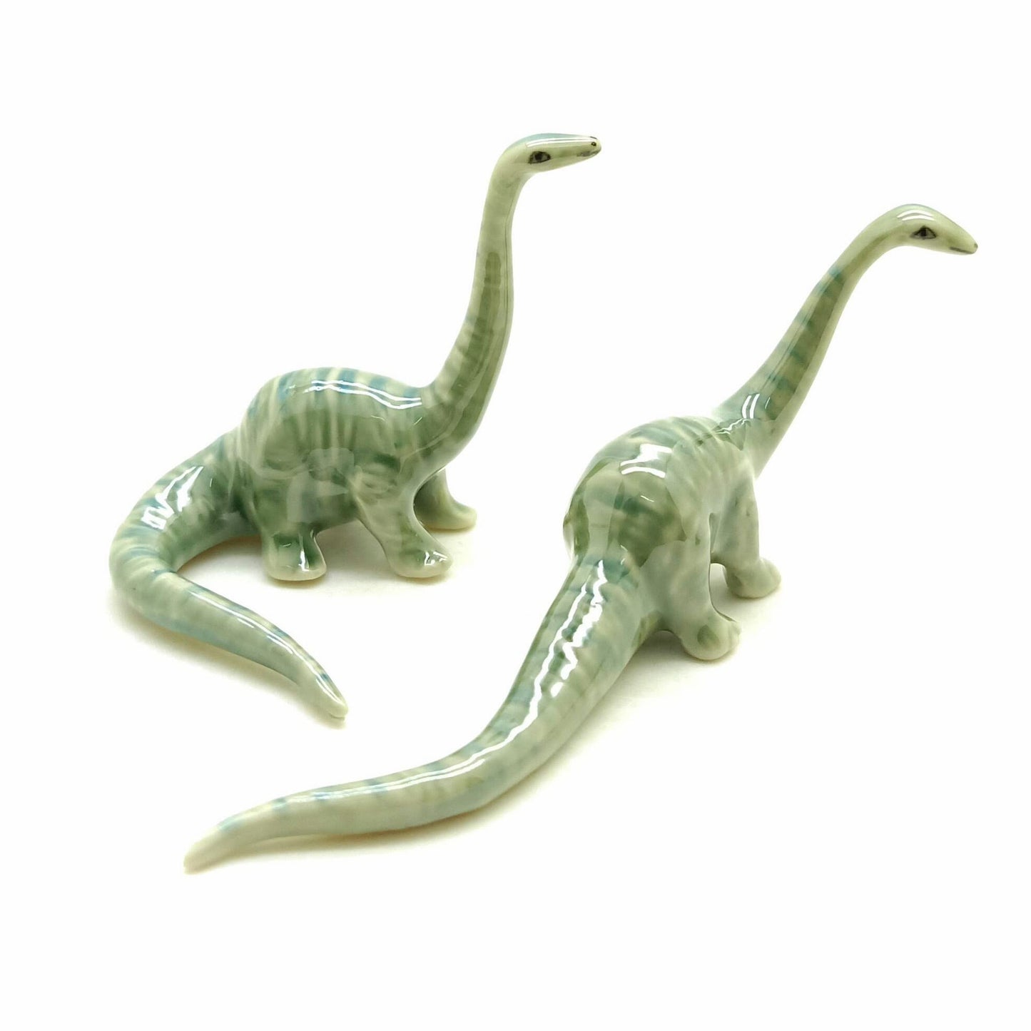 Set of 4 Dinosaur Brachiosaurus Ceramic Figurine Statue