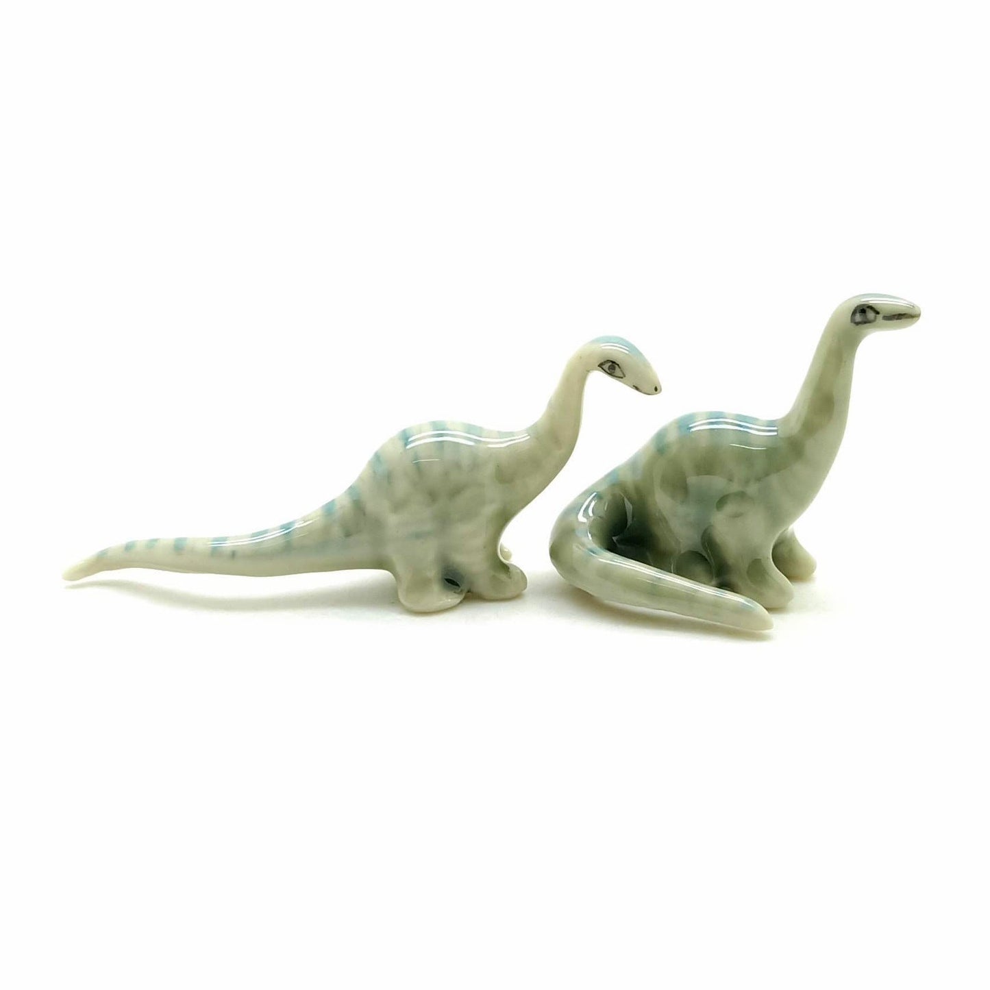 Set of 4 Dinosaur Brachiosaurus Ceramic Figurine Statue