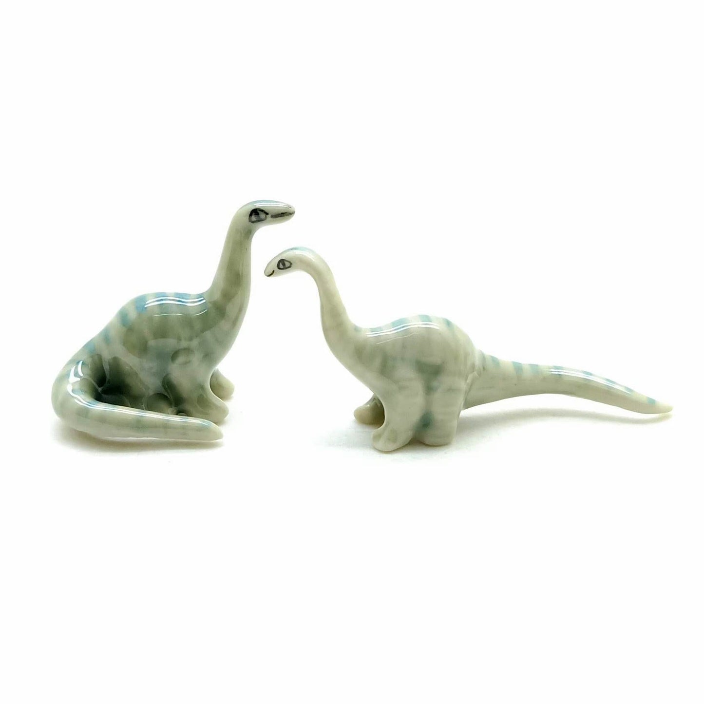 Set of 4 Dinosaur Brachiosaurus Ceramic Figurine Statue