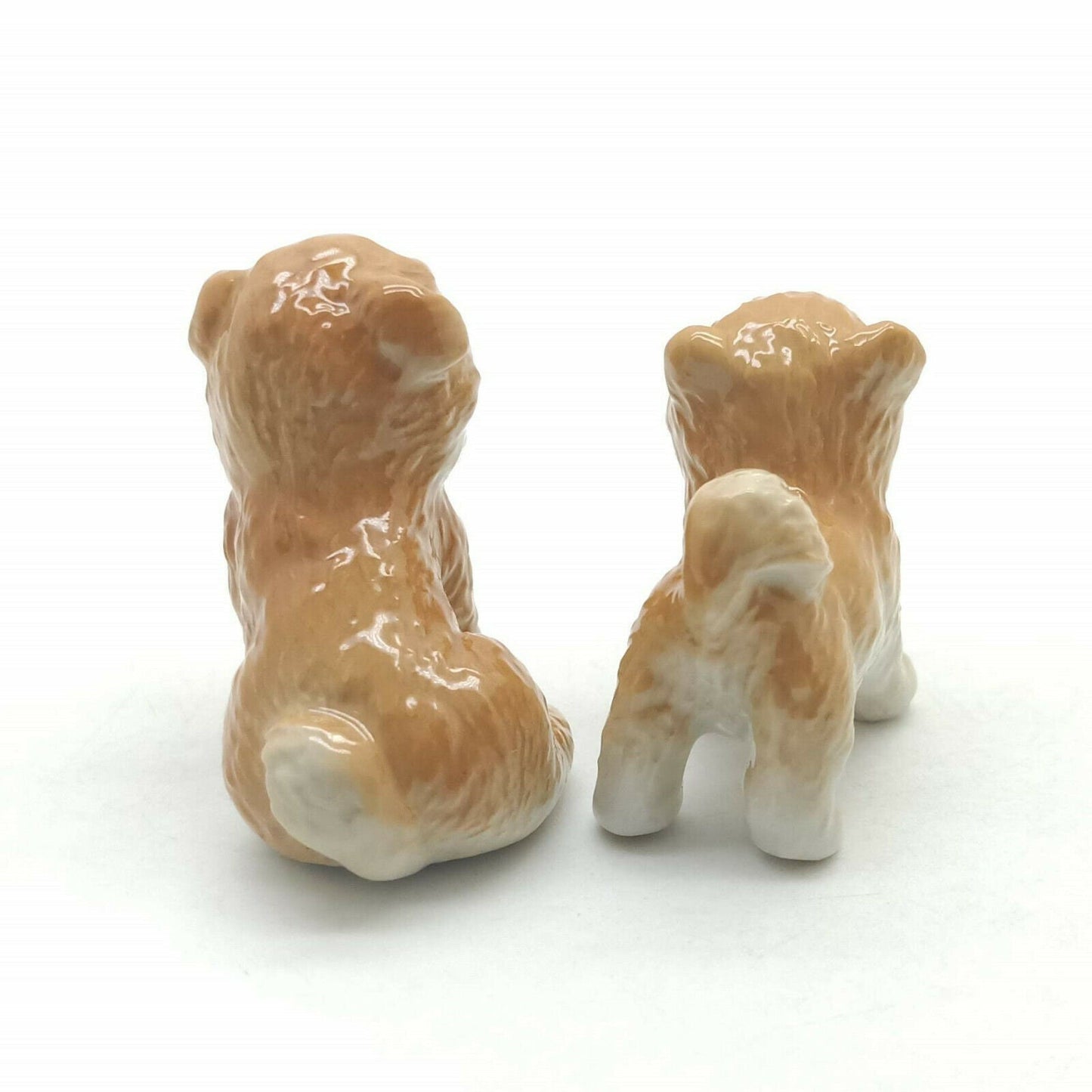 2 Shiba Inu Puppy Dog Ceramic Figurines