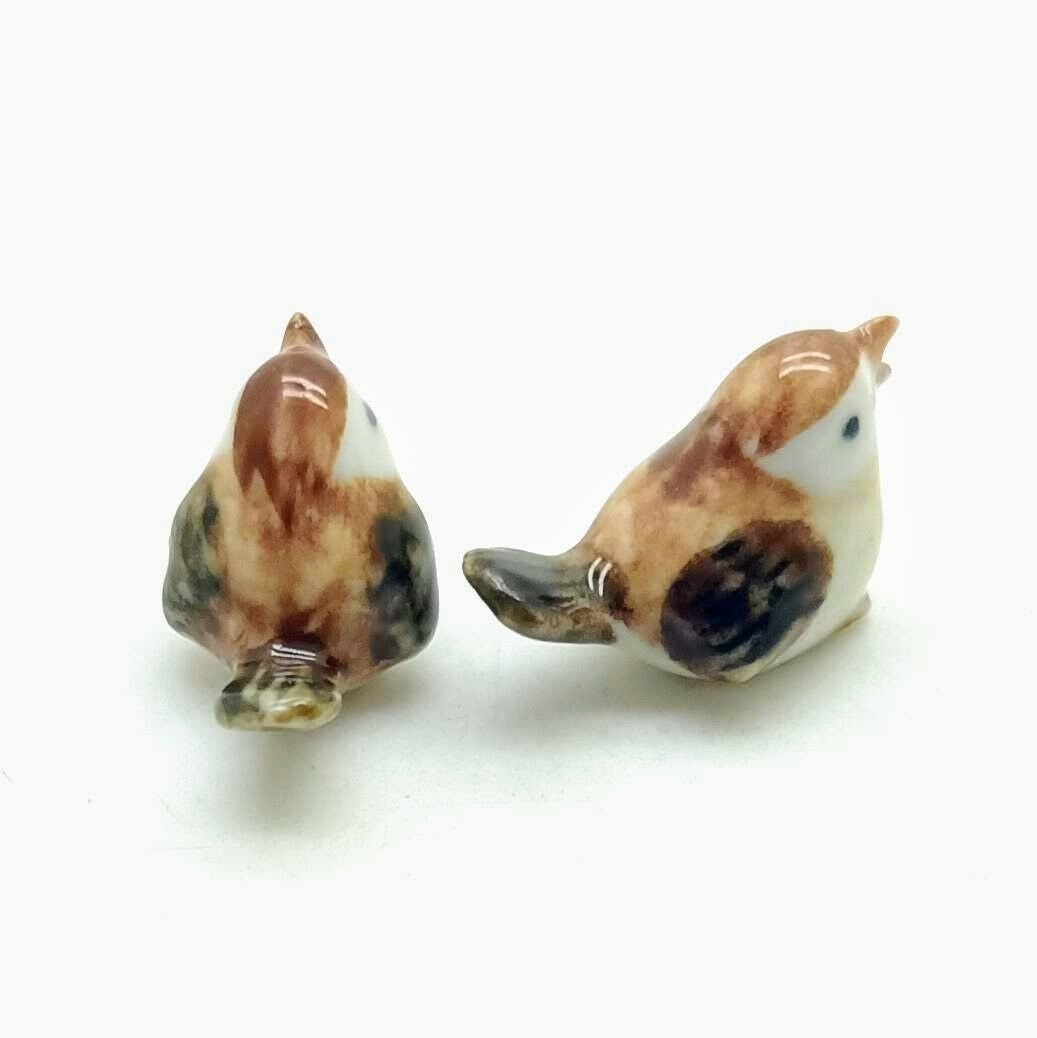 2 Tiny Sparrow Figurines