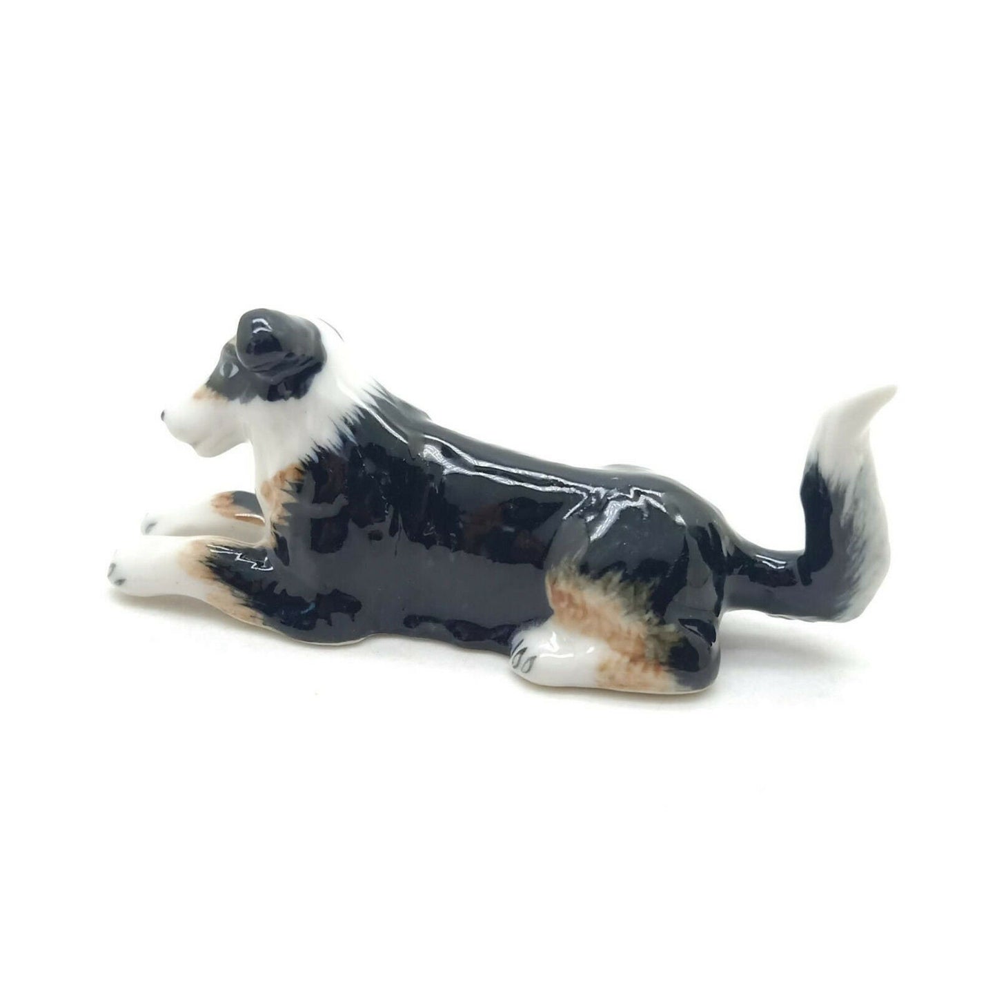 2 Collie Dog Ceramic Figurines