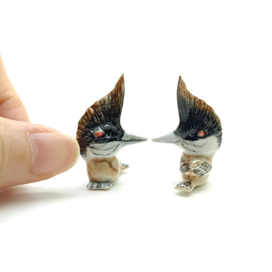 2 Tiny Punk Bird Figurines