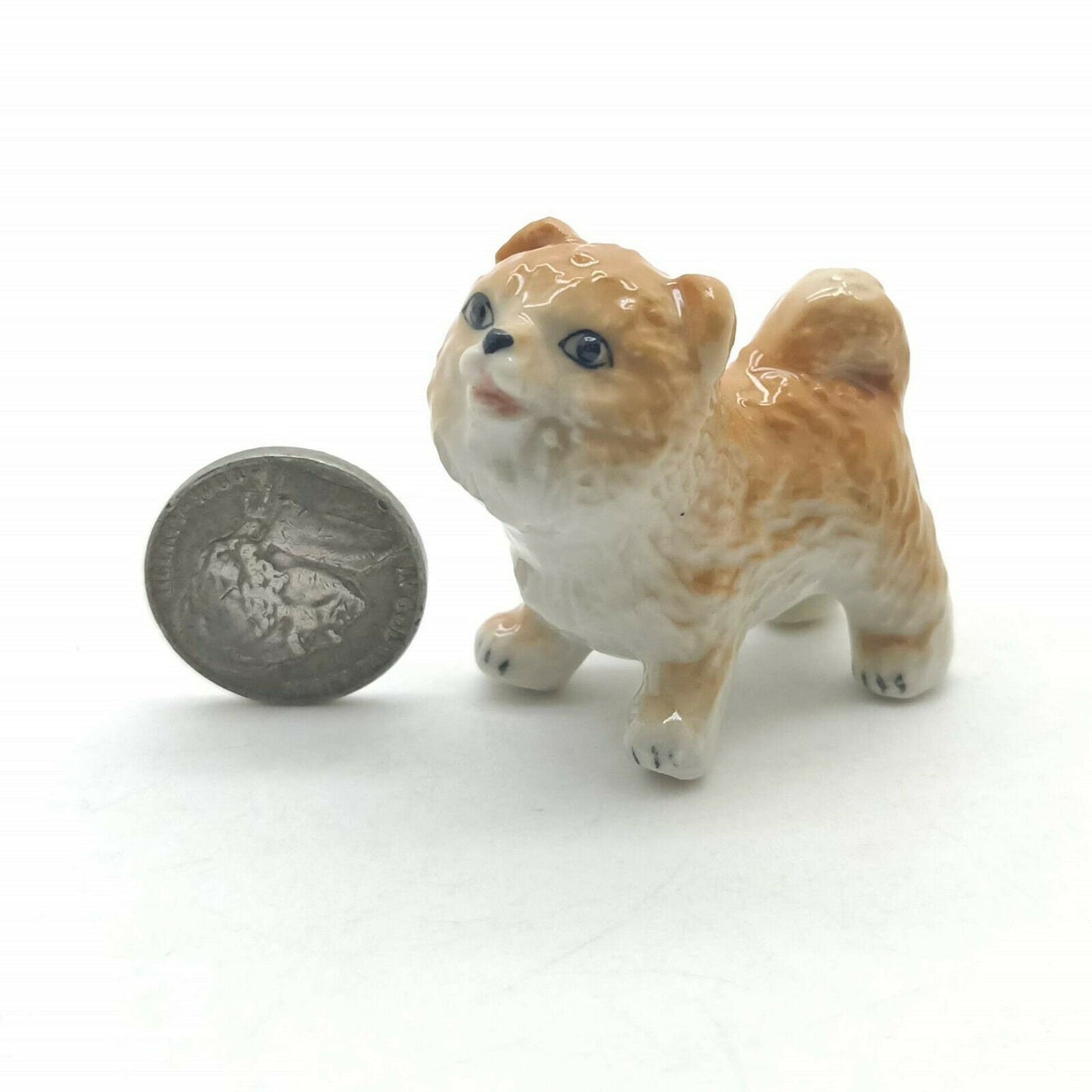 2 Shiba Inu Puppy Dog Ceramic Figurines