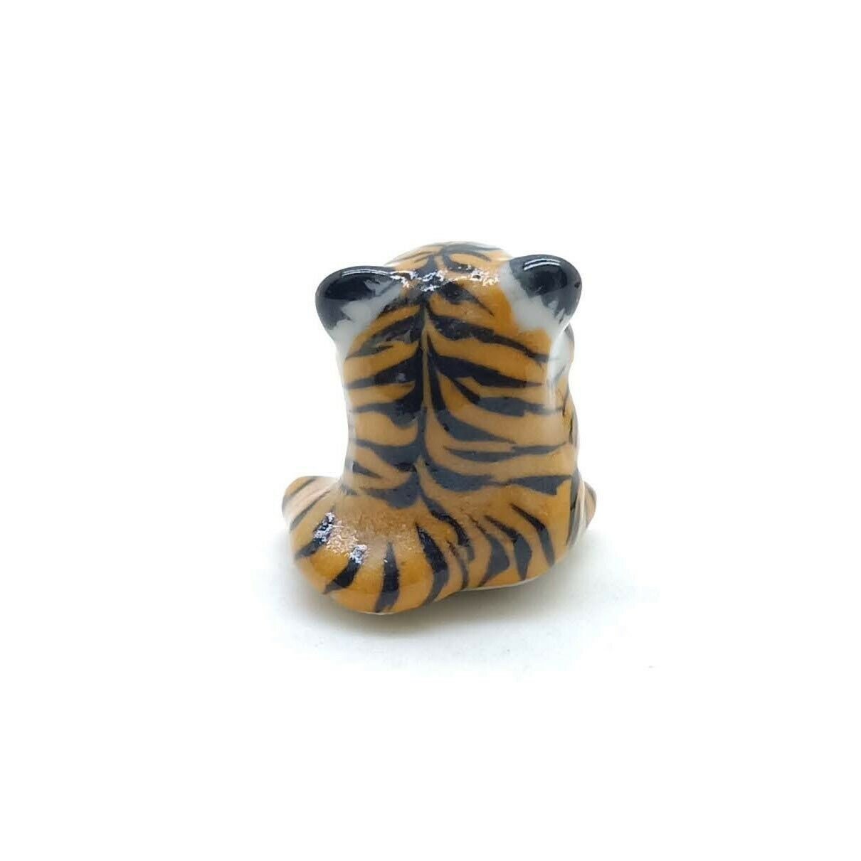 Set of 2 Tiny Tiger Ceramic Figurines Wild Animal miniature Statues