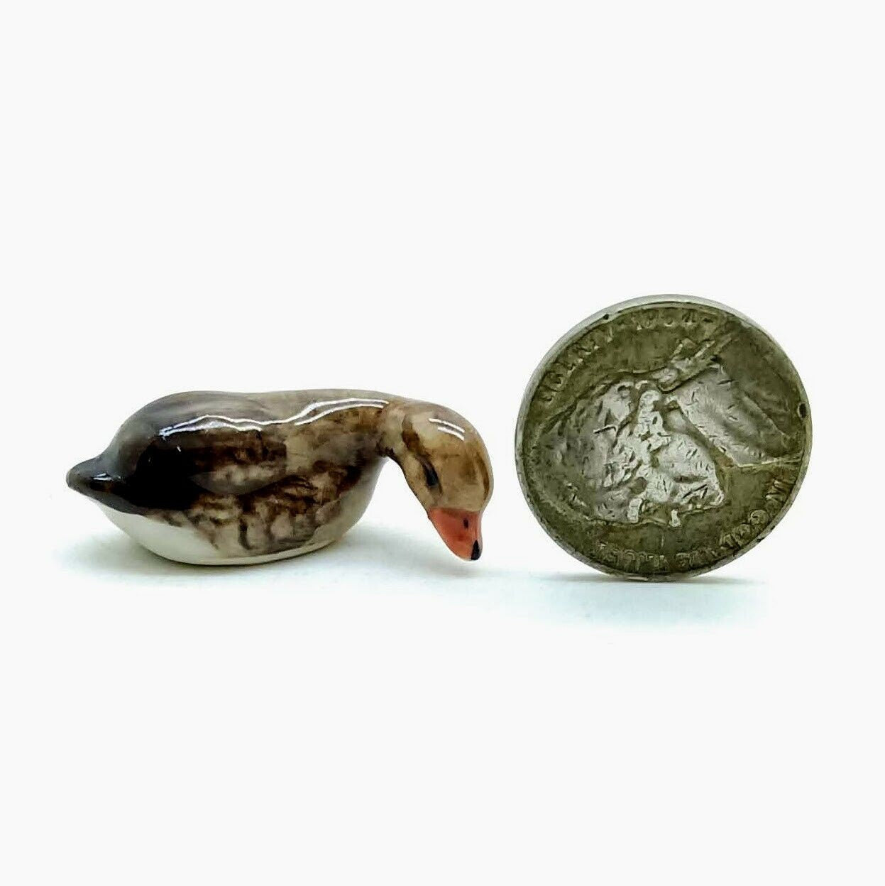 3 Wild Geese Bird Figurine Ceramic Brown Statue