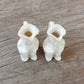 Set of 2 Tiny Toby Thin and Face Face White Jug Mug Ceramic Porcelain Miniature