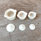 3 Pot and Handle Pot Dollhouse Miniature Ceramic White Kitchen Set