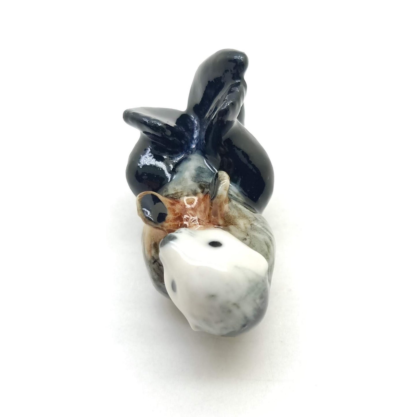 Otter Ceramic Figurine Miniature Lying on Back Statue