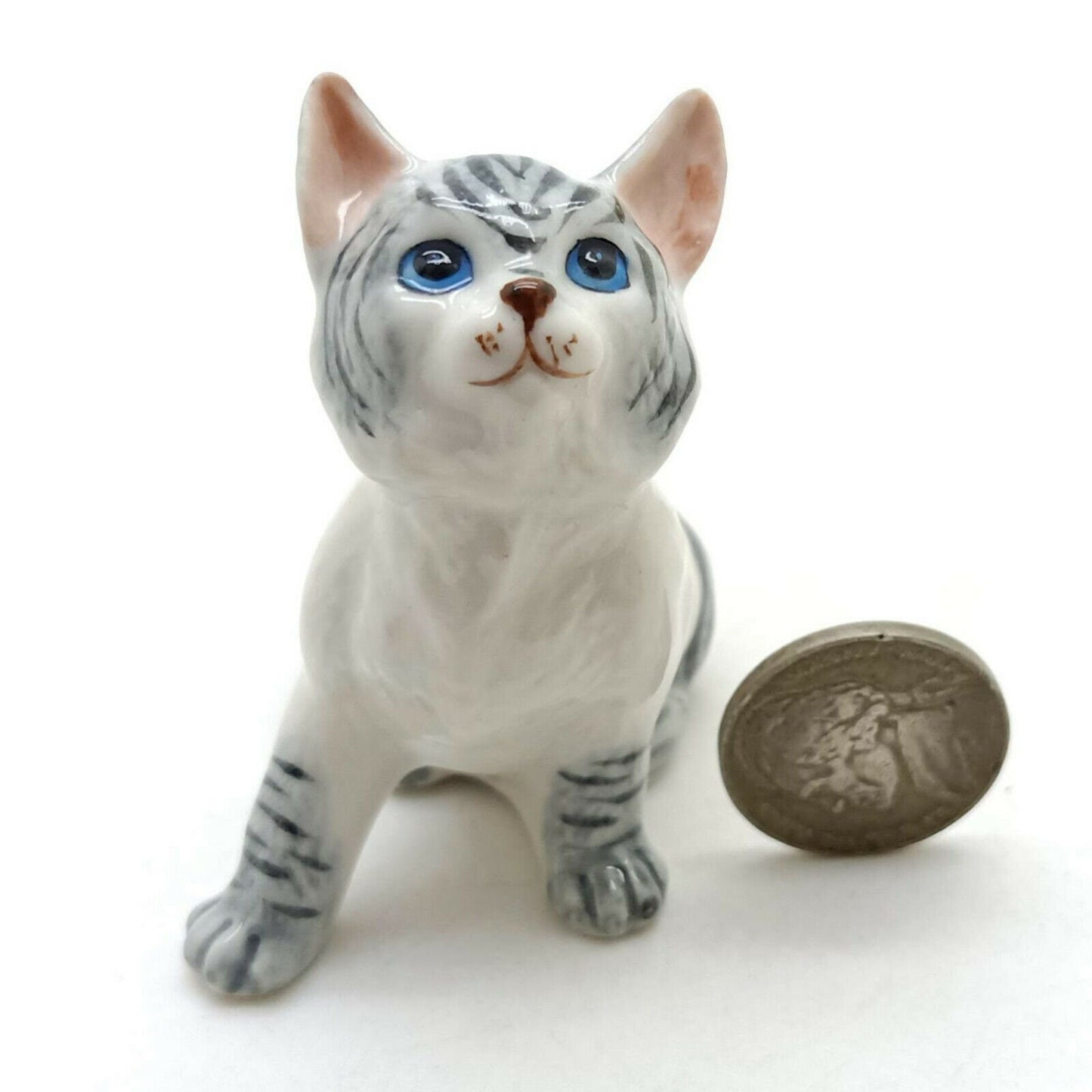 Set of 3 Siamese Cat Figurine Ceramic Statue