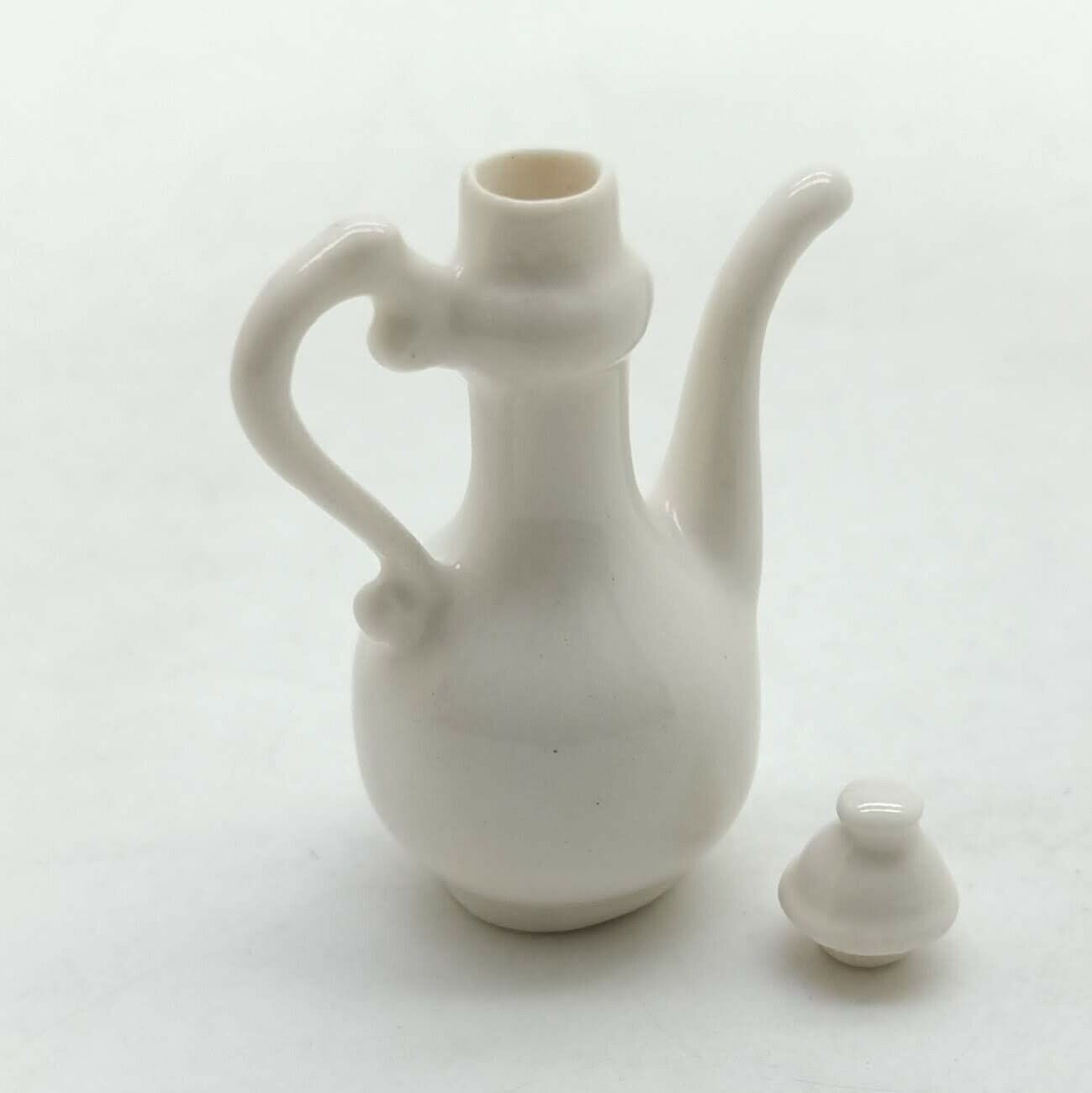 Pure White Ceramic Chinese Style Teapot Porcelain Miniature, No Painted