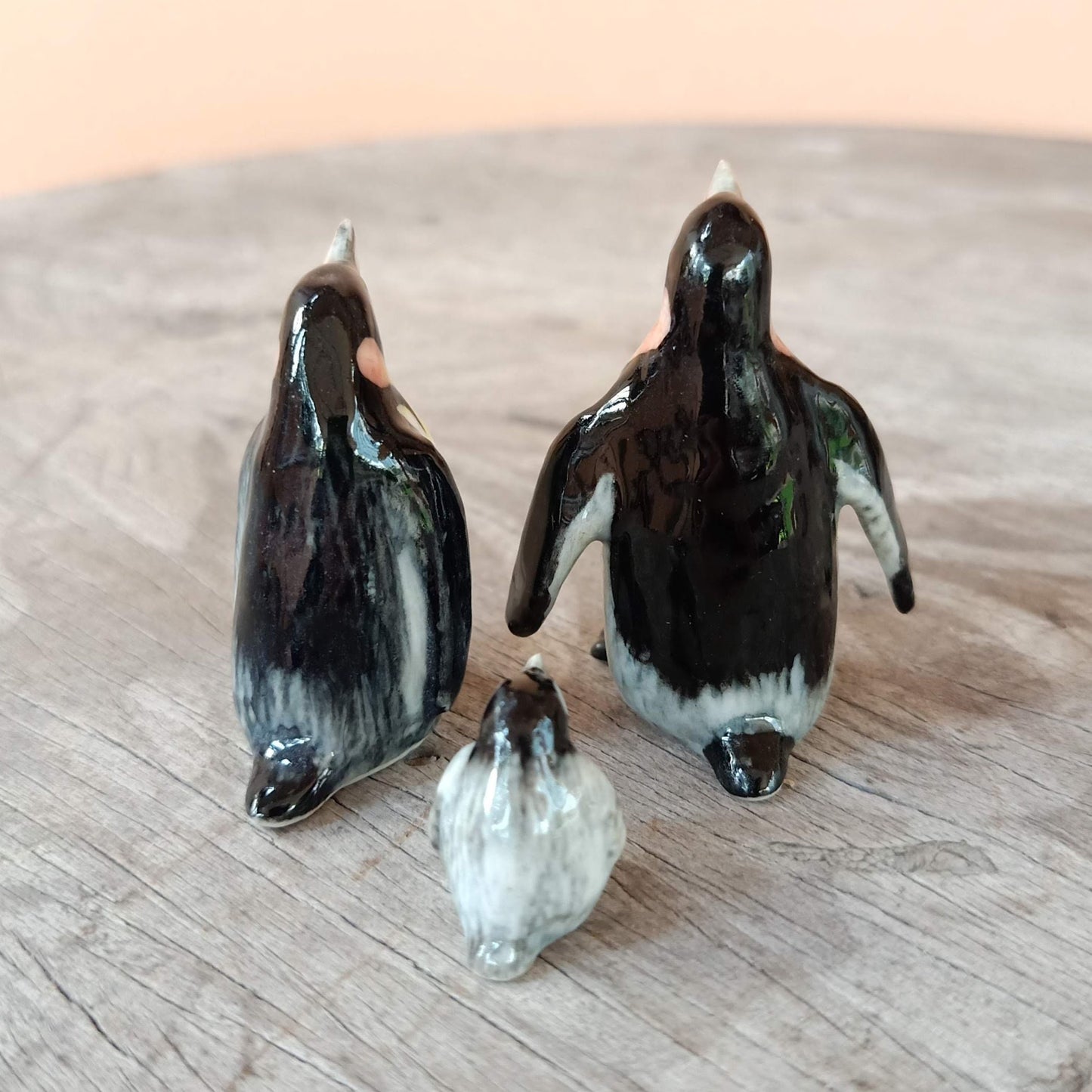Set of 3 Penguin Bird Ceramic Figurine Rockhopper Jackass King Statue