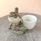 Sparrow Robin Wren Bird Egg Holder Cup Ceramic Figurine Statue