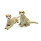 Set of 2 Labrador Retriever Dog Ceramic Figurine Statue