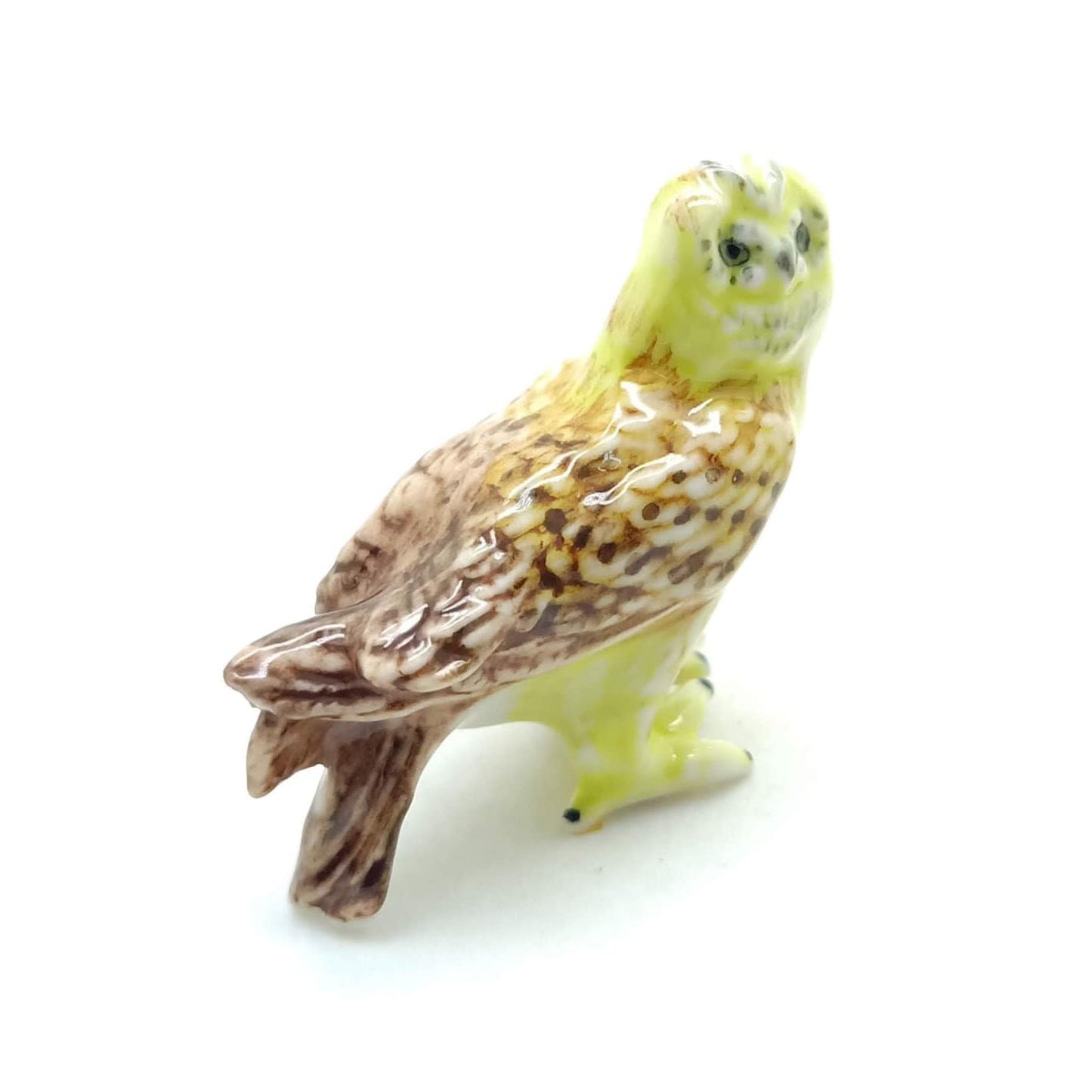 Owl Bird Ceramic Figurine Miniature Statue