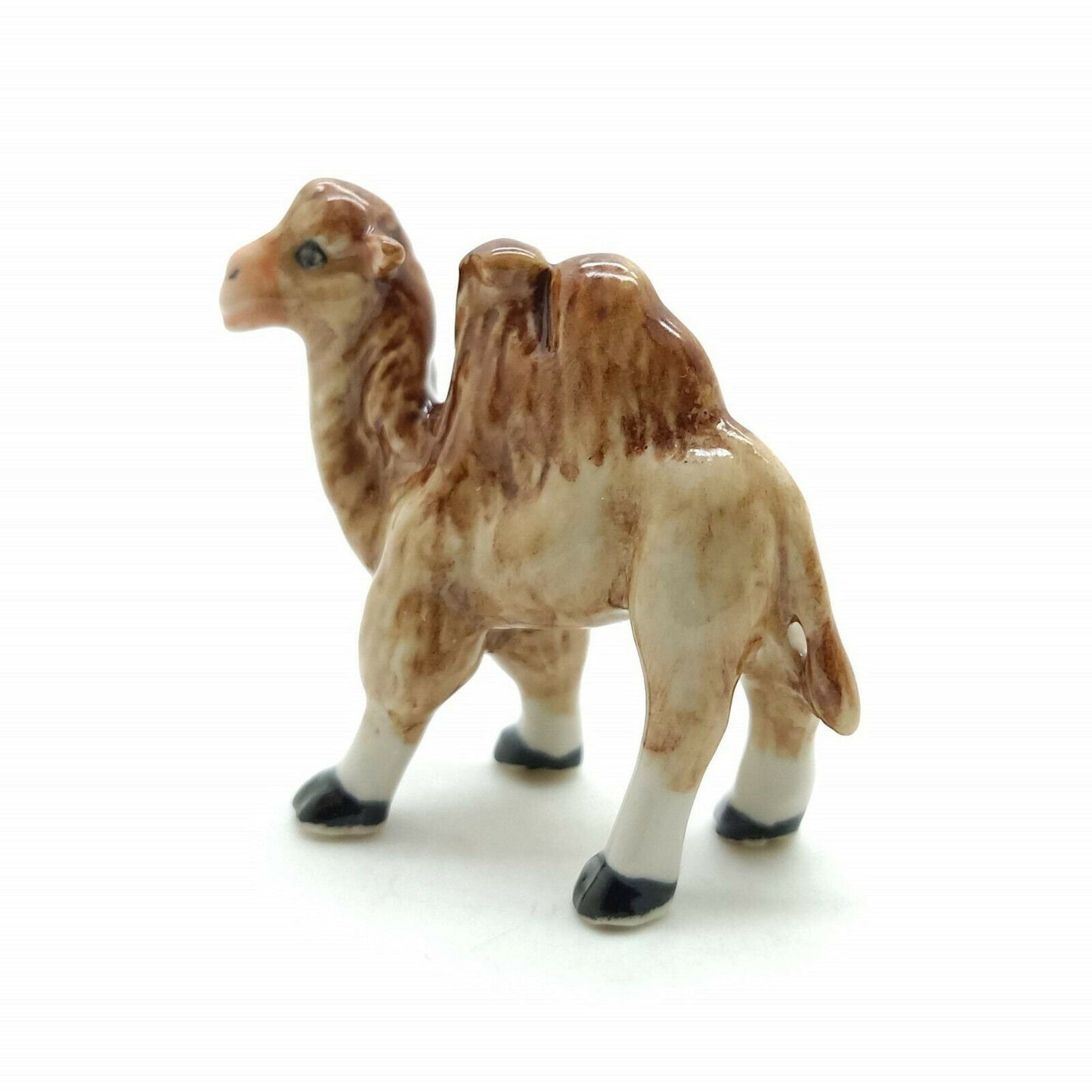Set of 2 Camel Figurine Ceramic Miniature Statue