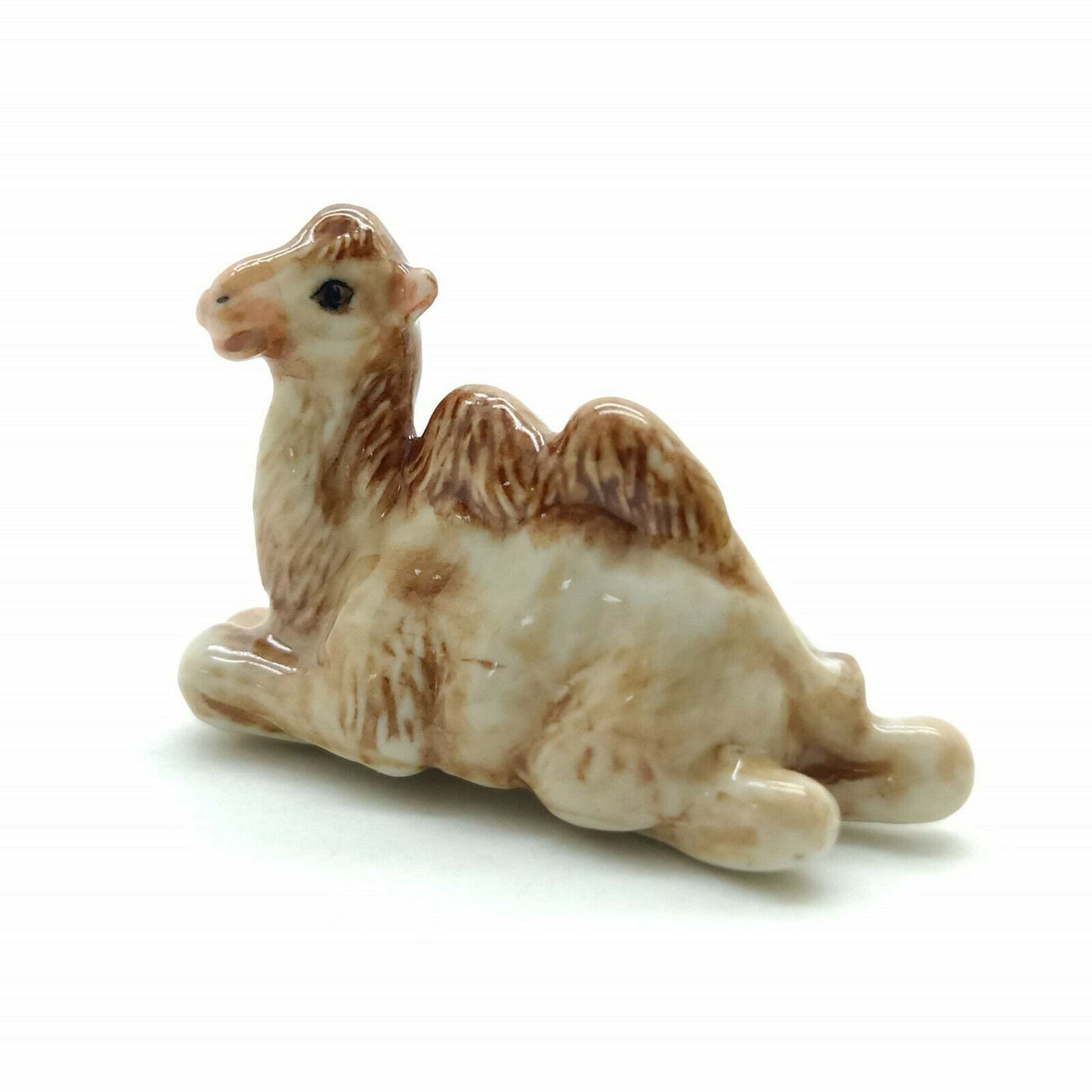 Set of 2 Camel Figurine Ceramic Miniature Statue
