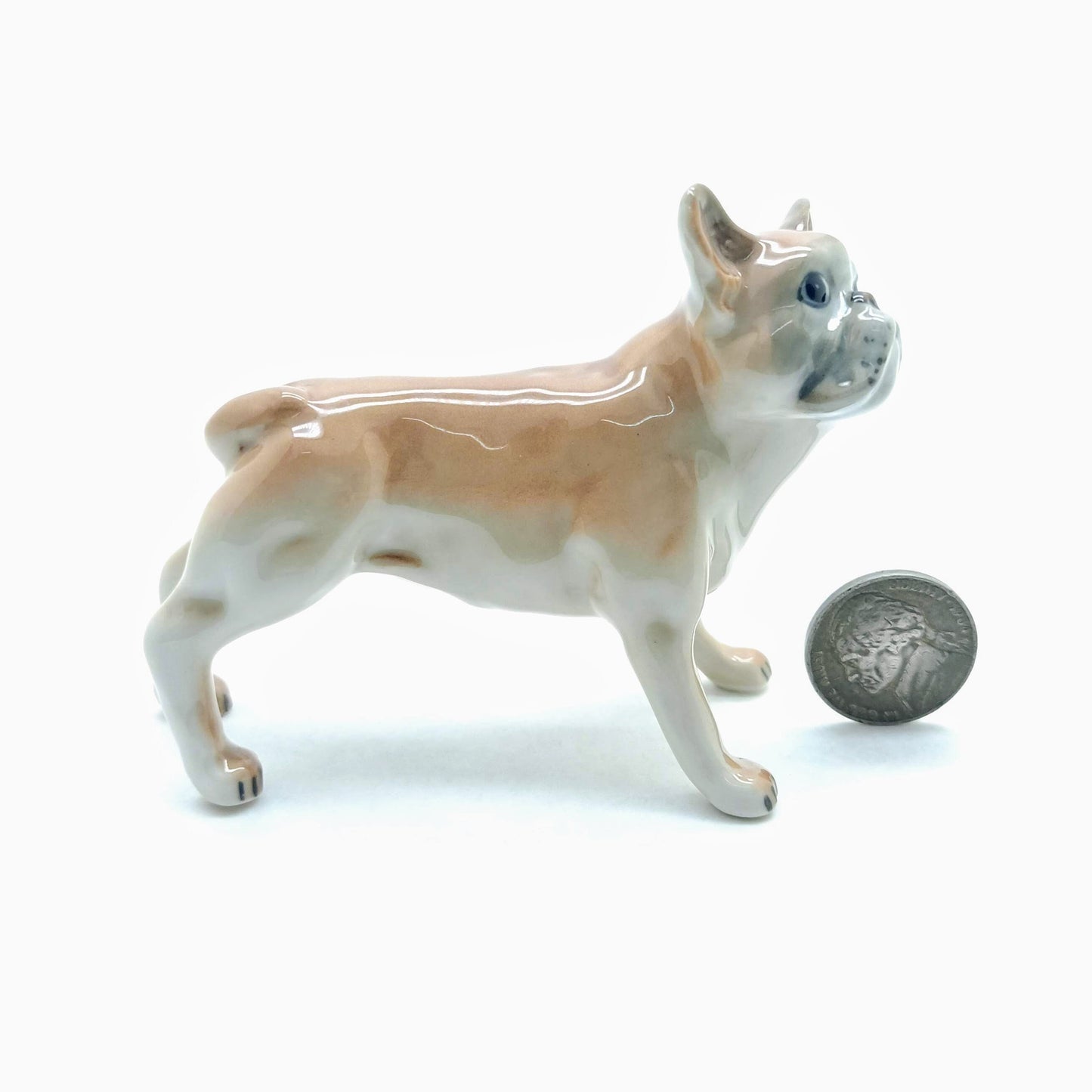 Brown Boxer Dog Ceramic Figurine Statue