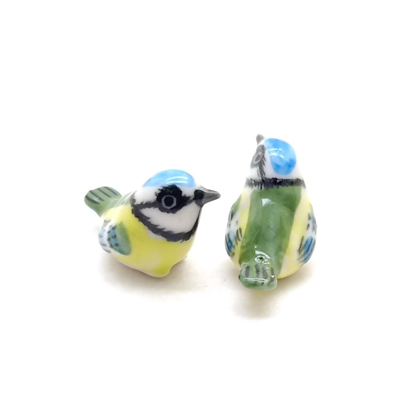 2 Tiny Eurasian Blue Tit Birds