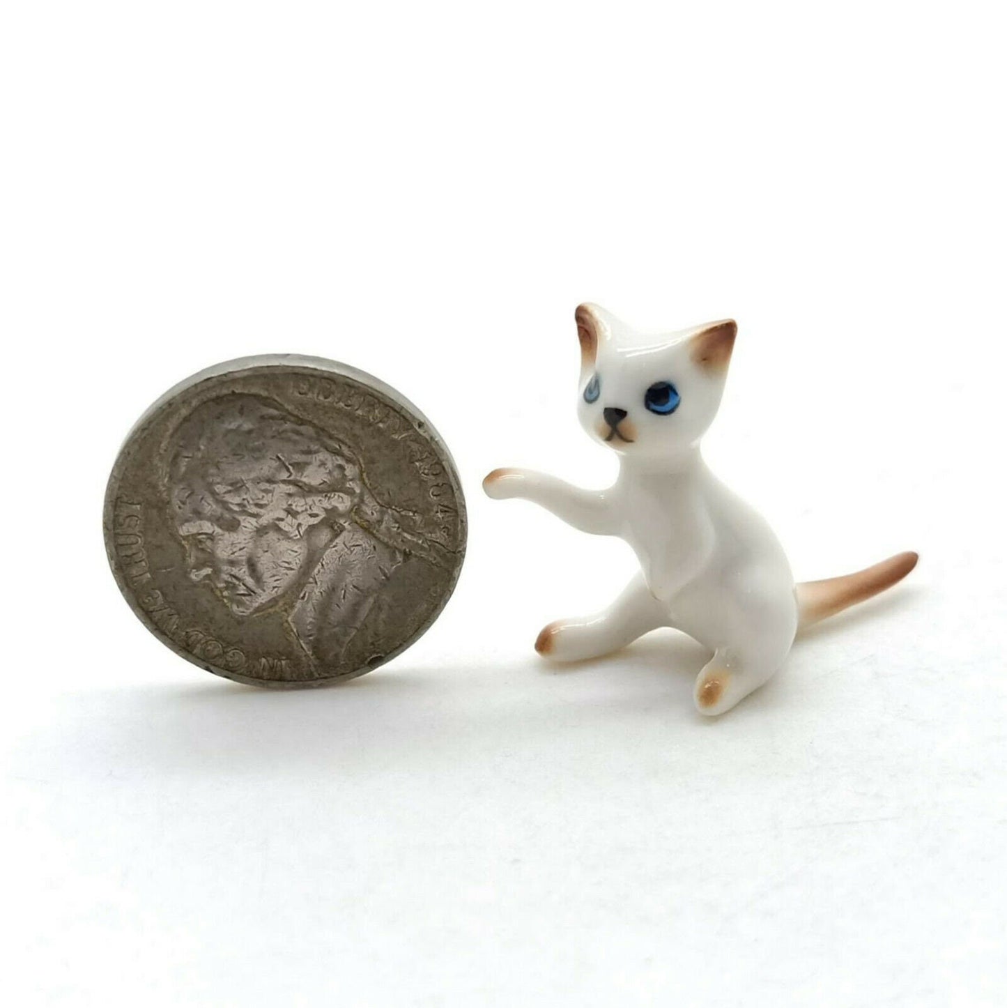 Cat Ceramic Figurine Family With Milk Bucket Kitten Statue
