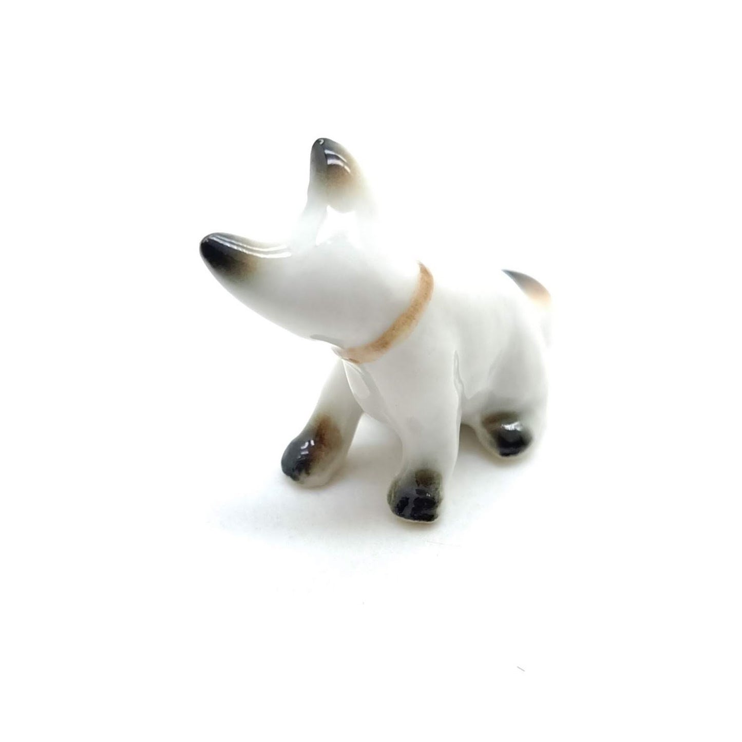 Set of 2 Cat Kitten Figurine Ceramic Miniature Statue