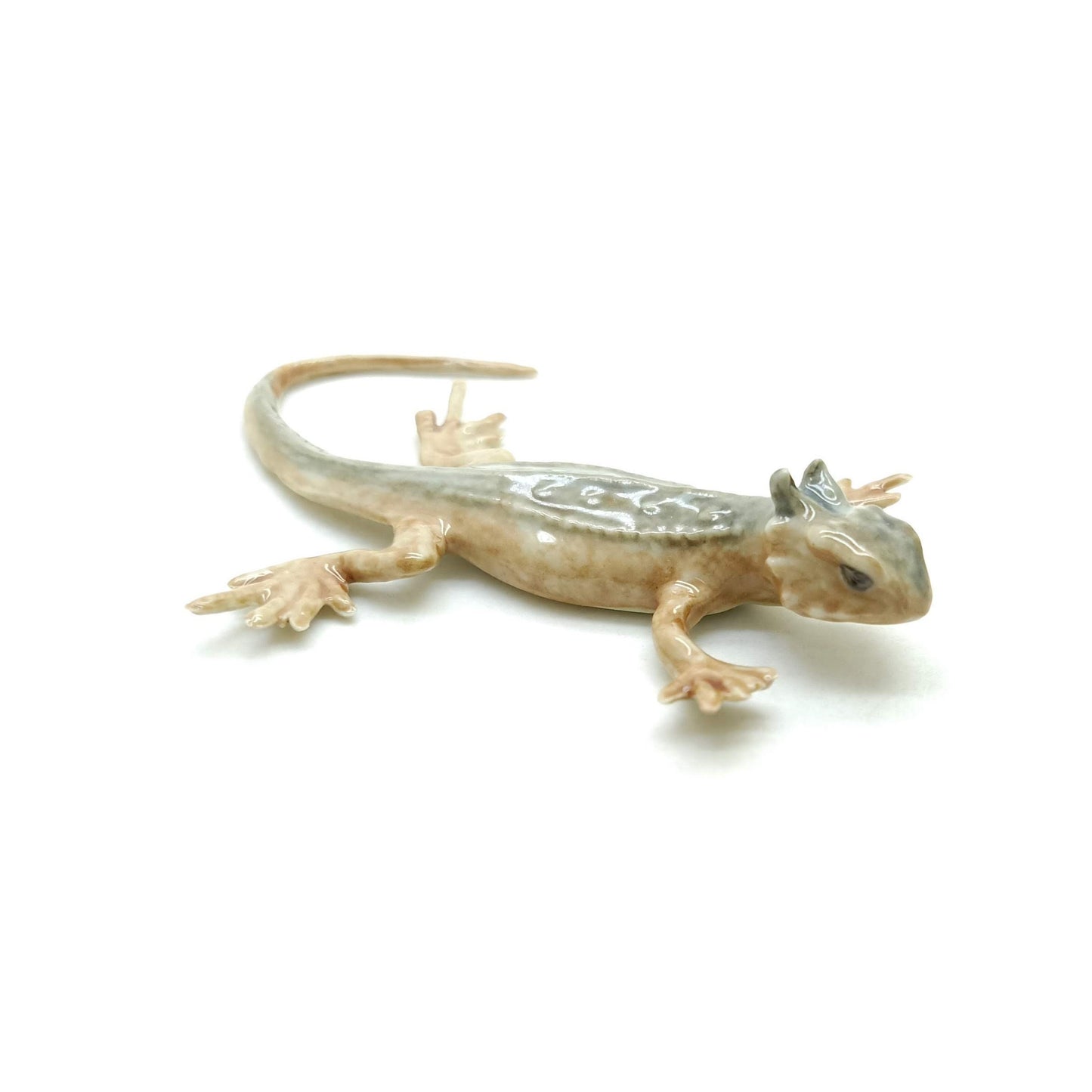 Brown Lizard Iguana Gecko Ceramic Figurine Statue