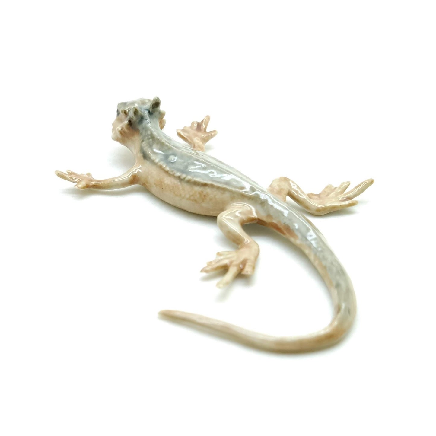 Brown Lizard Iguana Gecko Ceramic Figurine Statue