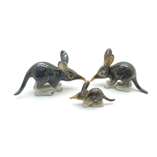 3 Bandicoot Ceramic Figurine Miniature