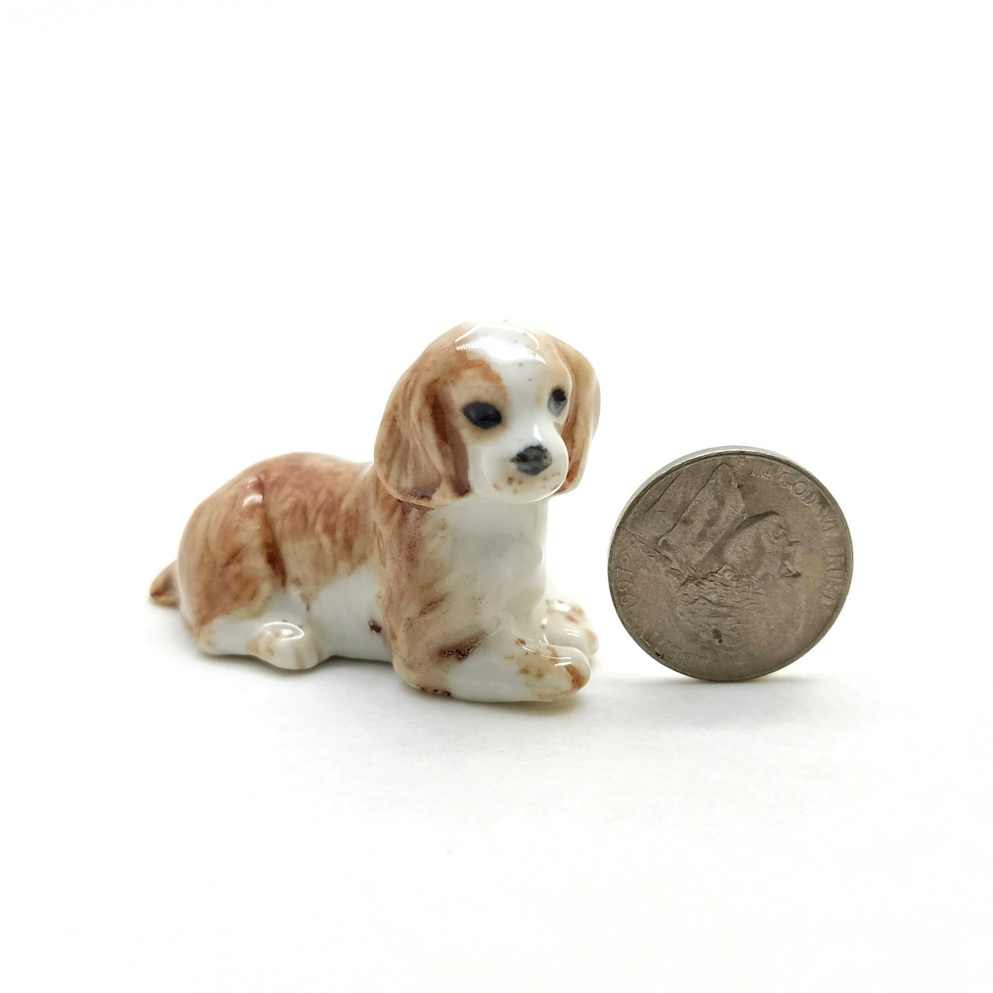 3 Cocker Spaniel Dog Ceramic Figurine Statue
