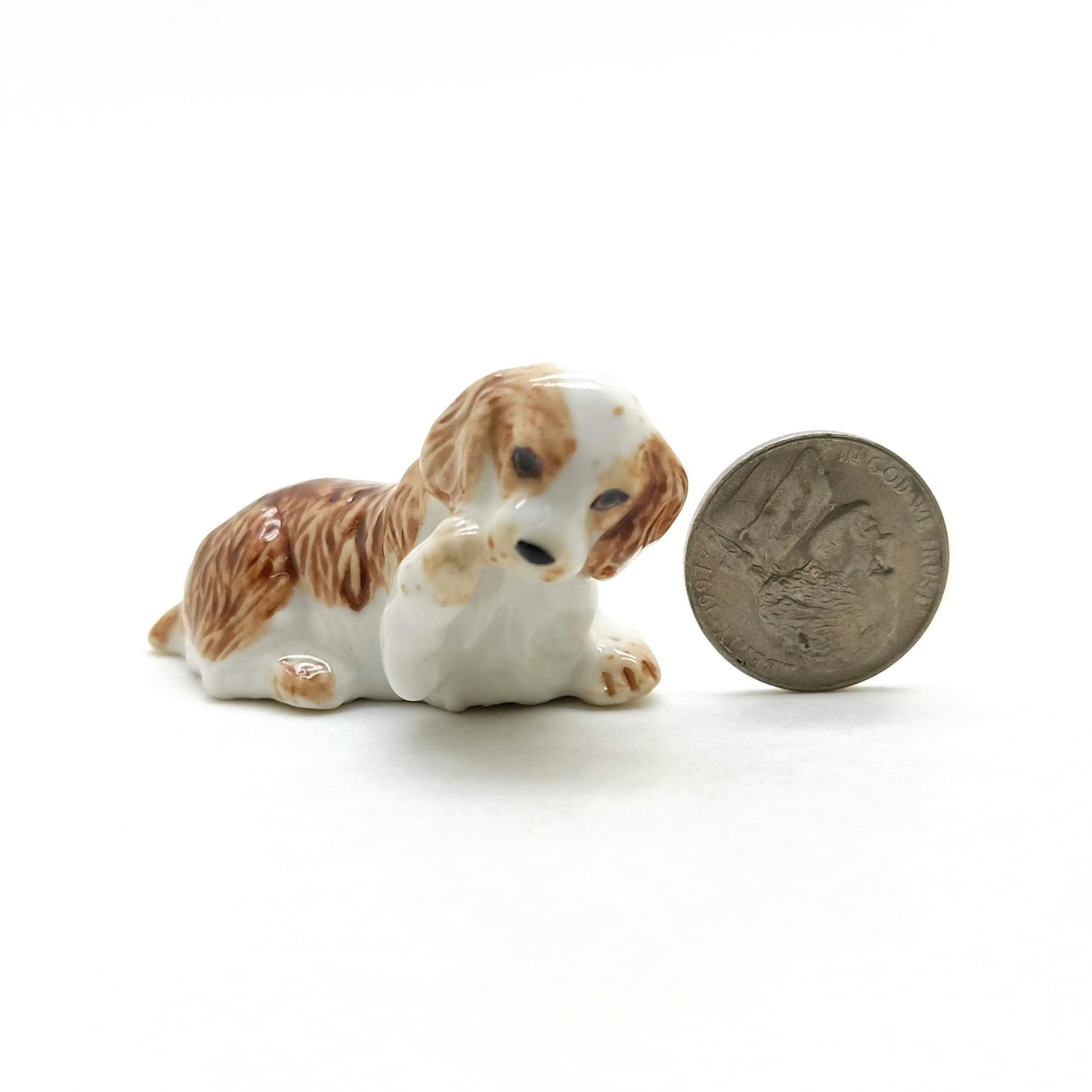 3 Cocker Spaniel Dog Ceramic Figurine Statue