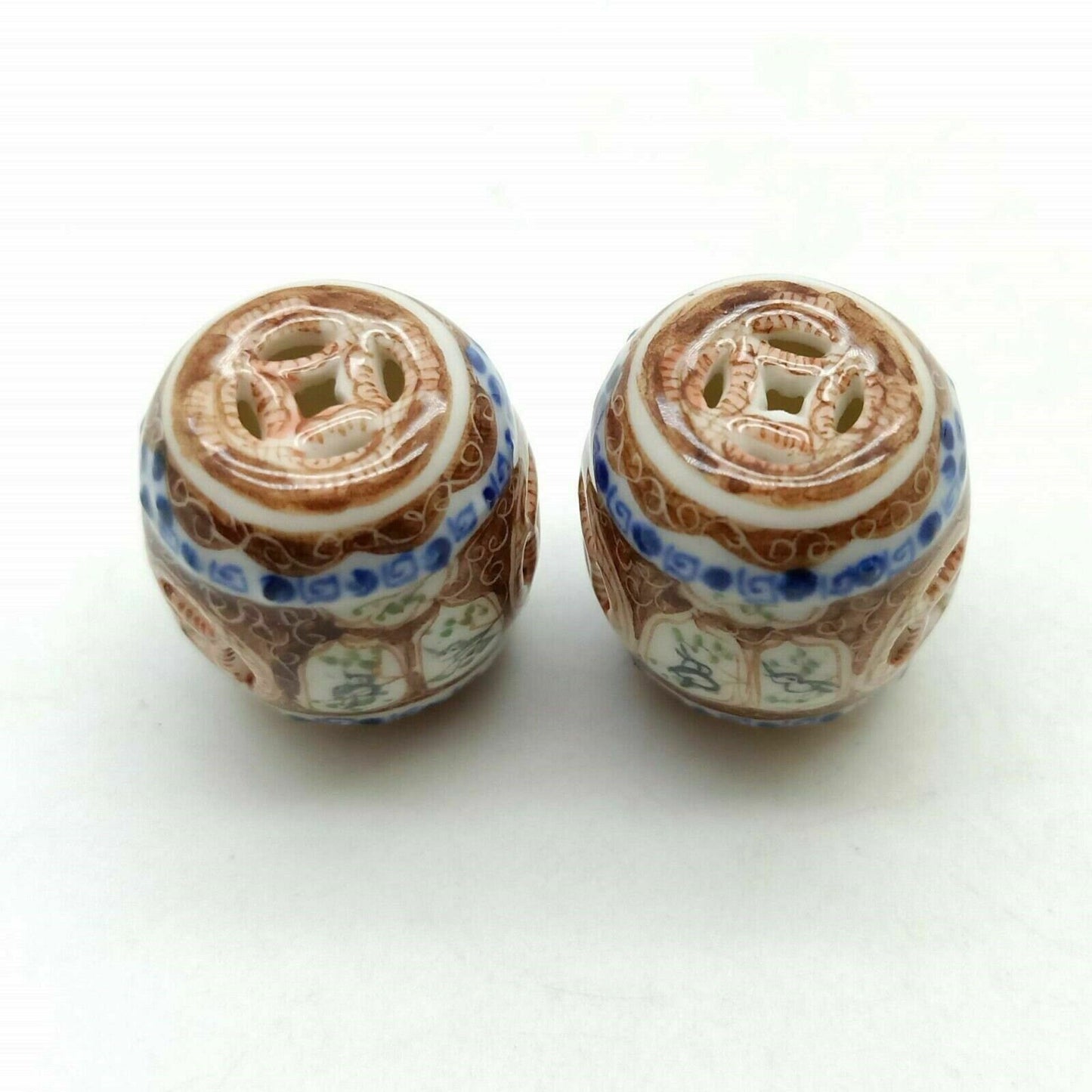2 Ceramic Chinese Garden Stools | 2.5 cm. Tall