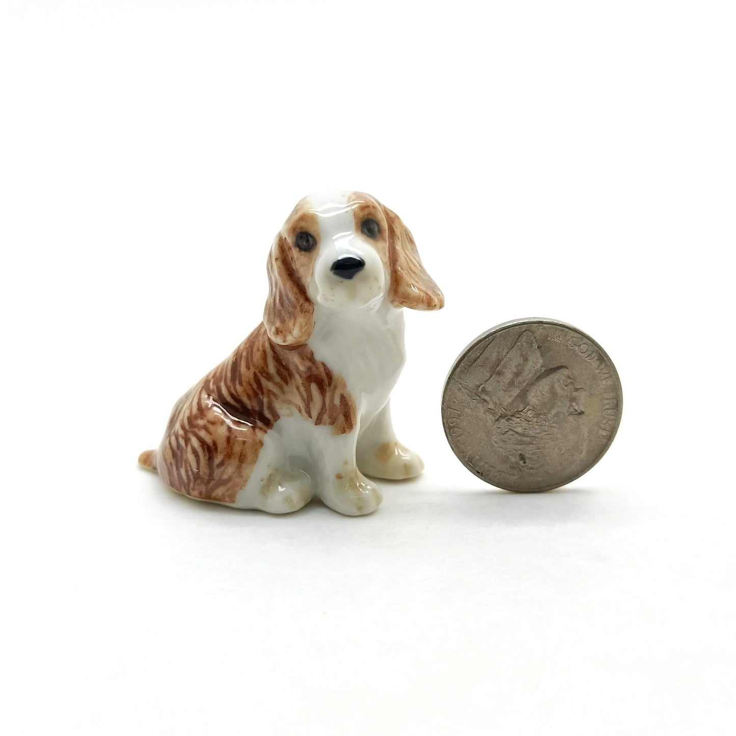 3 Cocker Spaniel Dog Ceramic Figurine Statue