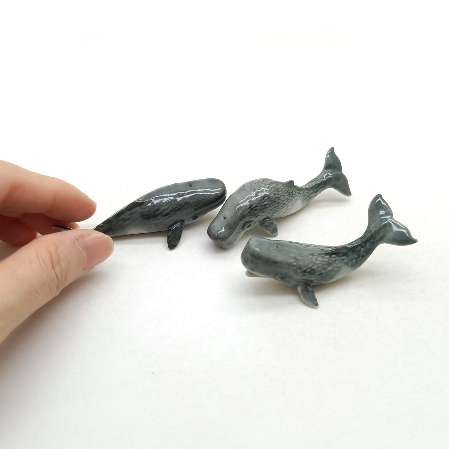 3 Sperm Whale Figurines