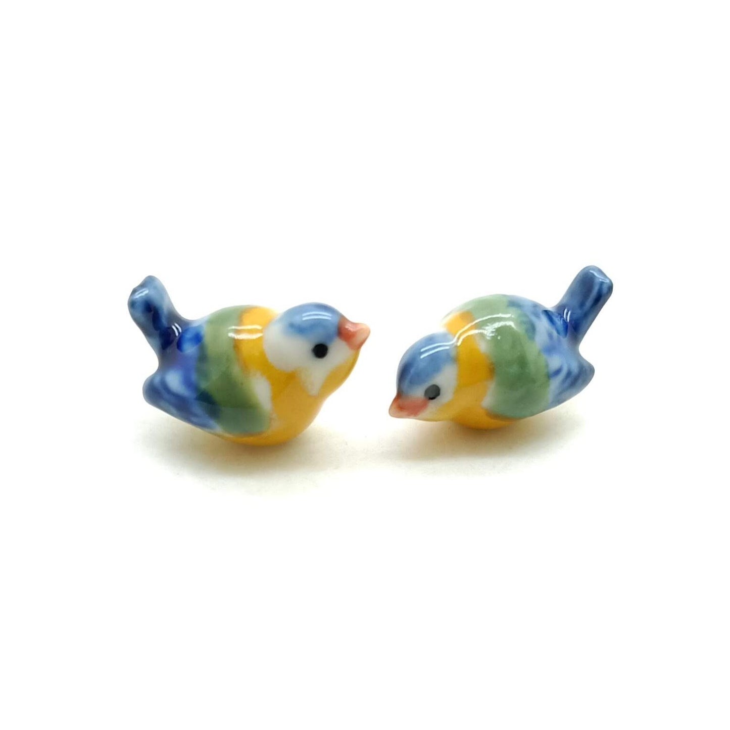 2 Tiny Sandpiper Bird Ceramic Figurine Statue