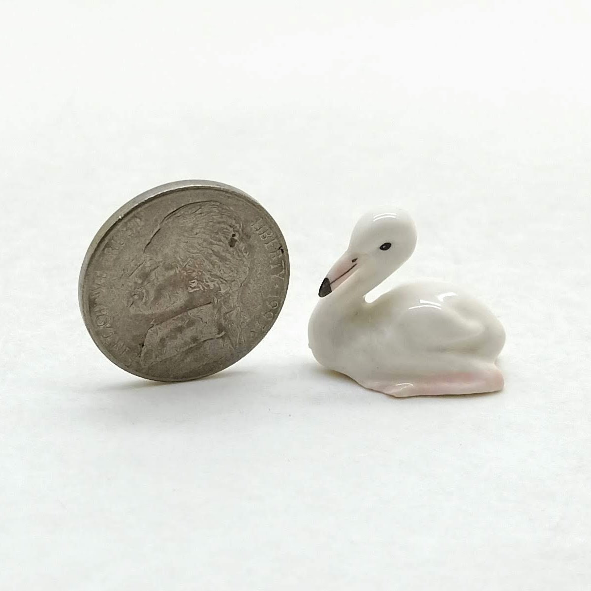 Flamingo Bird Family Ceramic Figurine Miniature Statue