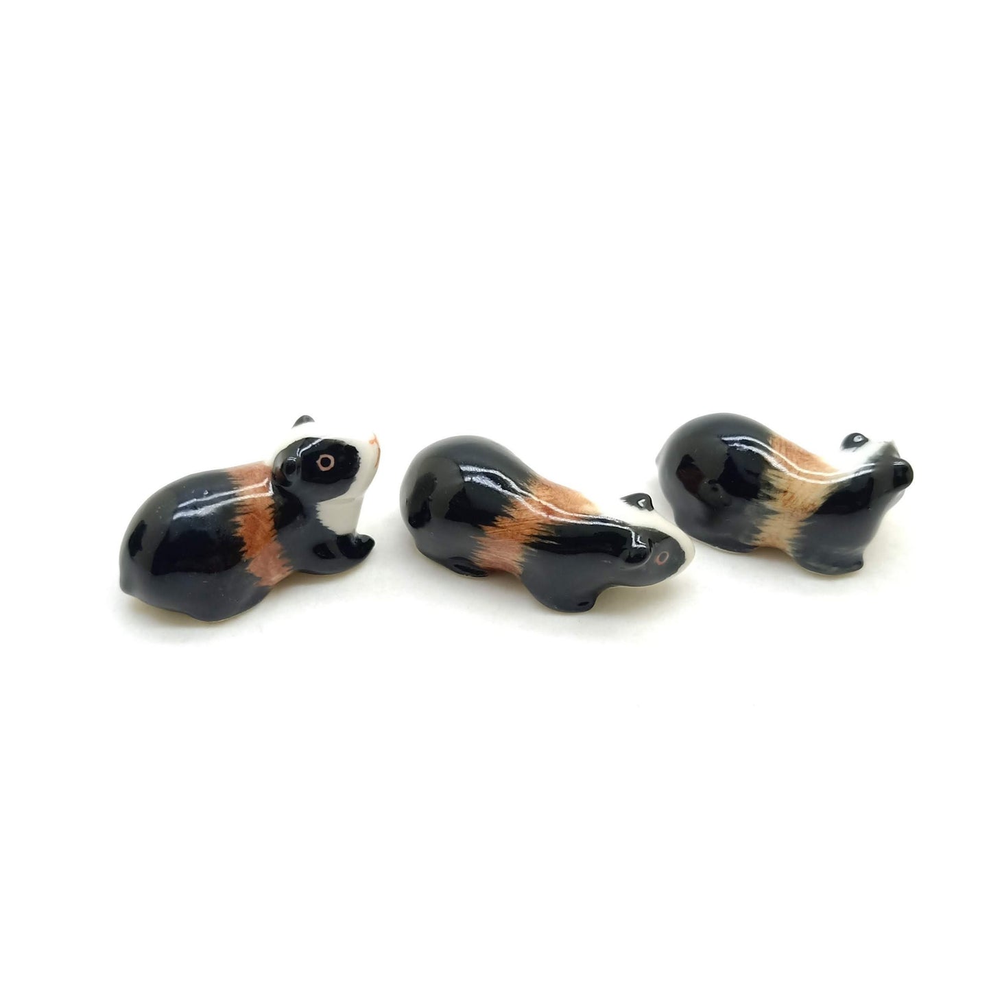 Set of 6 Guinea Pigs Cavies Ceramic Figurine Statue