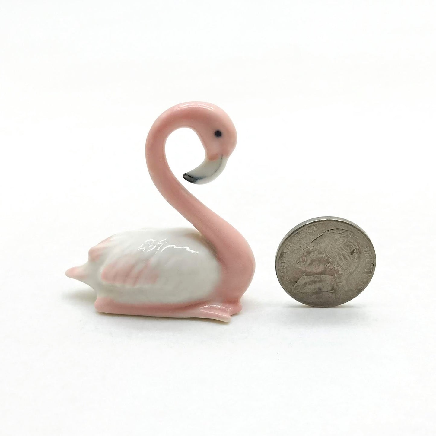 Flamingo Bird Family Ceramic Figurine Miniature Statue