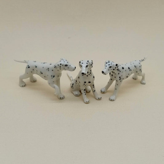 3 Dalmatian Dog Ceramic Figurines