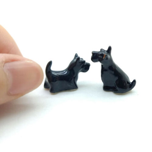 2 Tiny Scottish Terrier Dogs