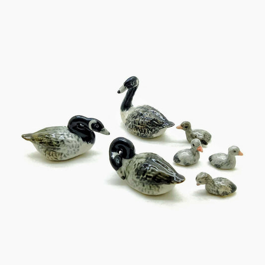 Geese Bird Bird Figurine Ceramic Miniature Family Statue