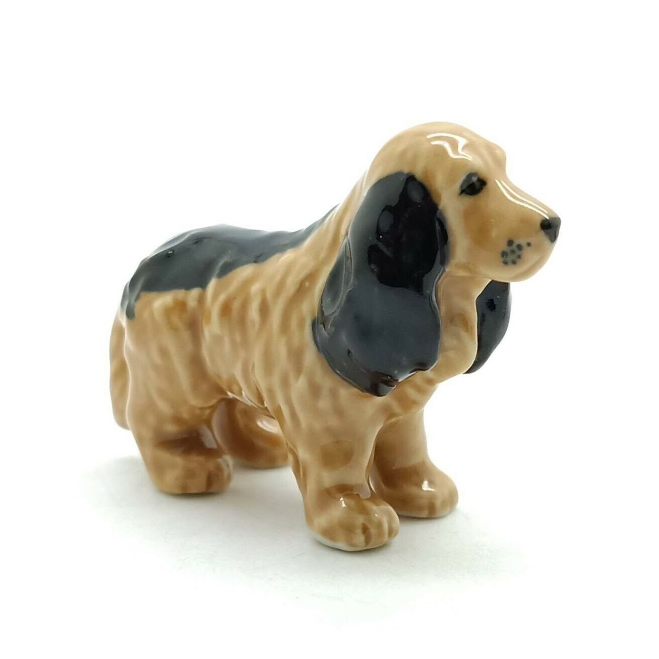 Set of 3 Cocker Spaniel Dog Ceramic Figurine Statue