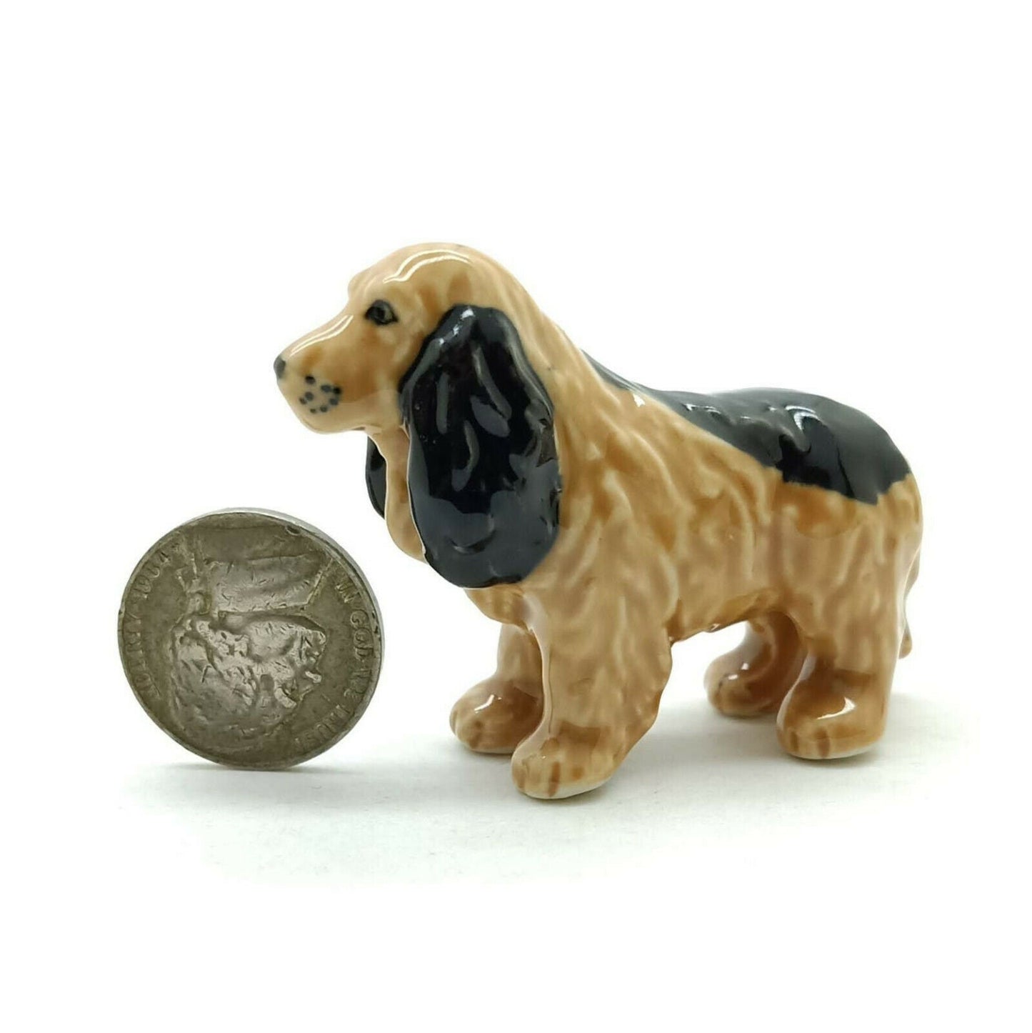 Set of 3 Cocker Spaniel Dog Ceramic Figurine Statue