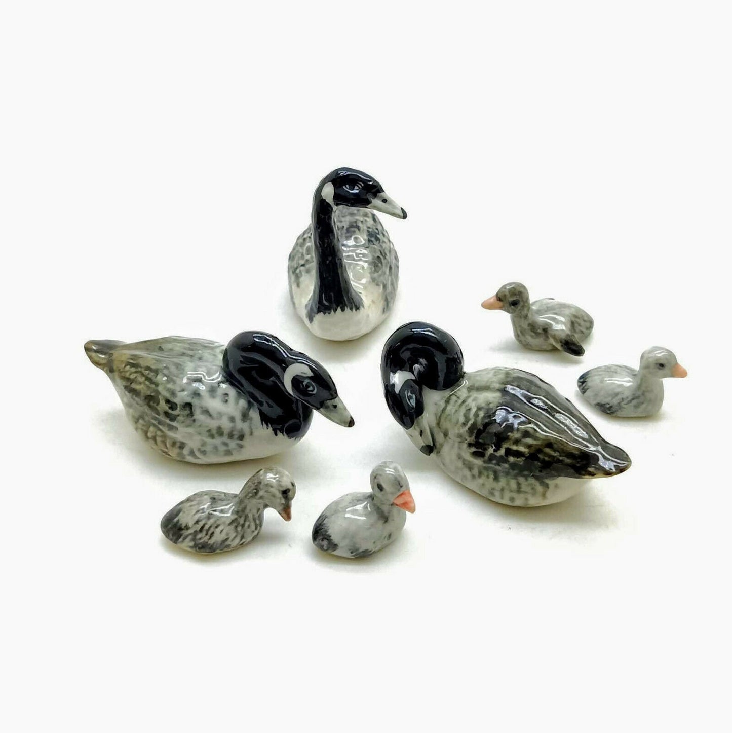 Geese Bird Bird Figurine Ceramic Miniature Family Statue