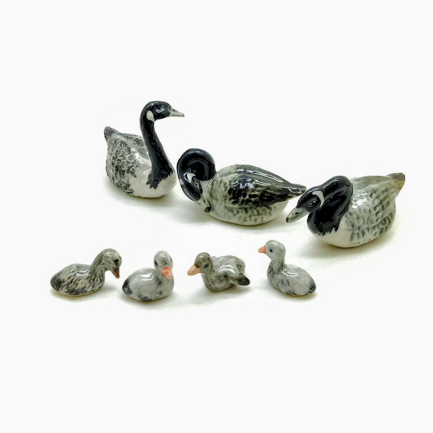 Geese Bird Bird Figurine Ceramic Miniature Family Statue