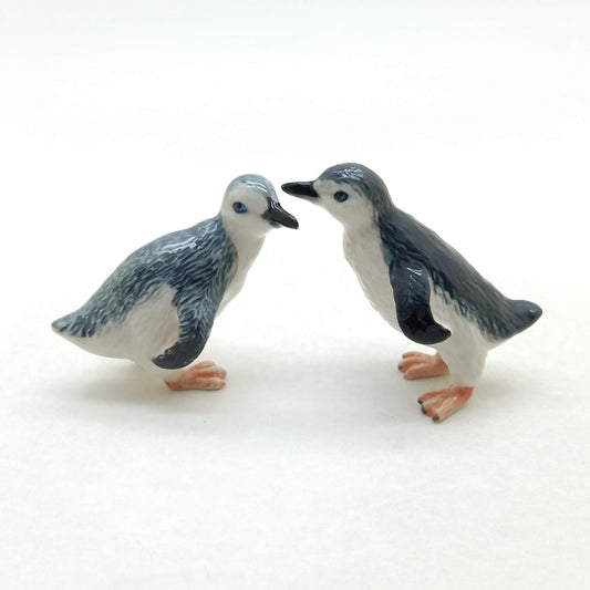 Set of 2 Penguin Bird Ceramic Figurine Statue
