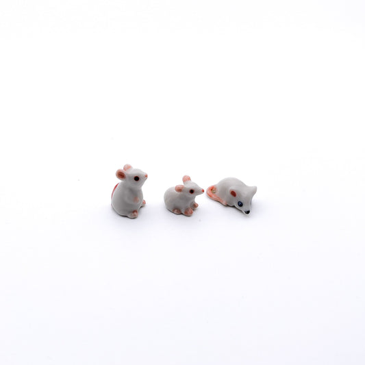 3 Tiny Mini White Rats