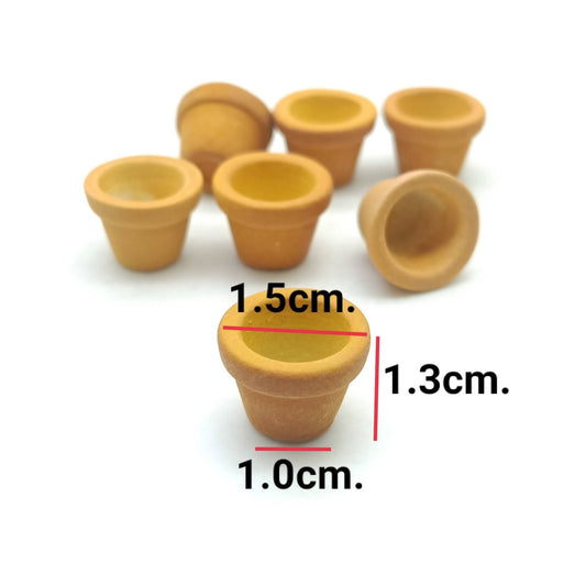 7 Handmade Clay Miniature  Pots