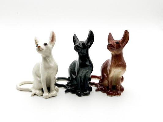 Vintage Trio of Sphynx Cats