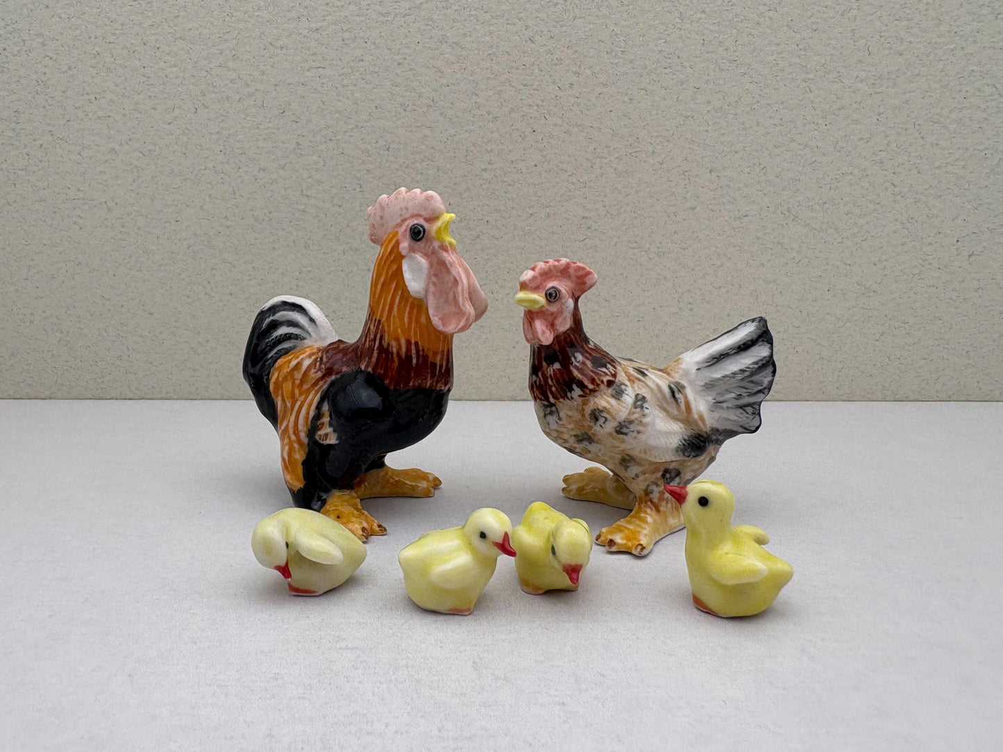 Rooster & Hen with Baby Chicks